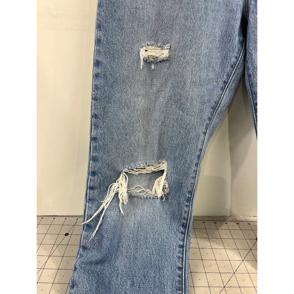 Levi’s 501 W29 L26 Distressed Light Wash Denim Jeans Women’s 29x26 Button Fly - Picture 12 of 16